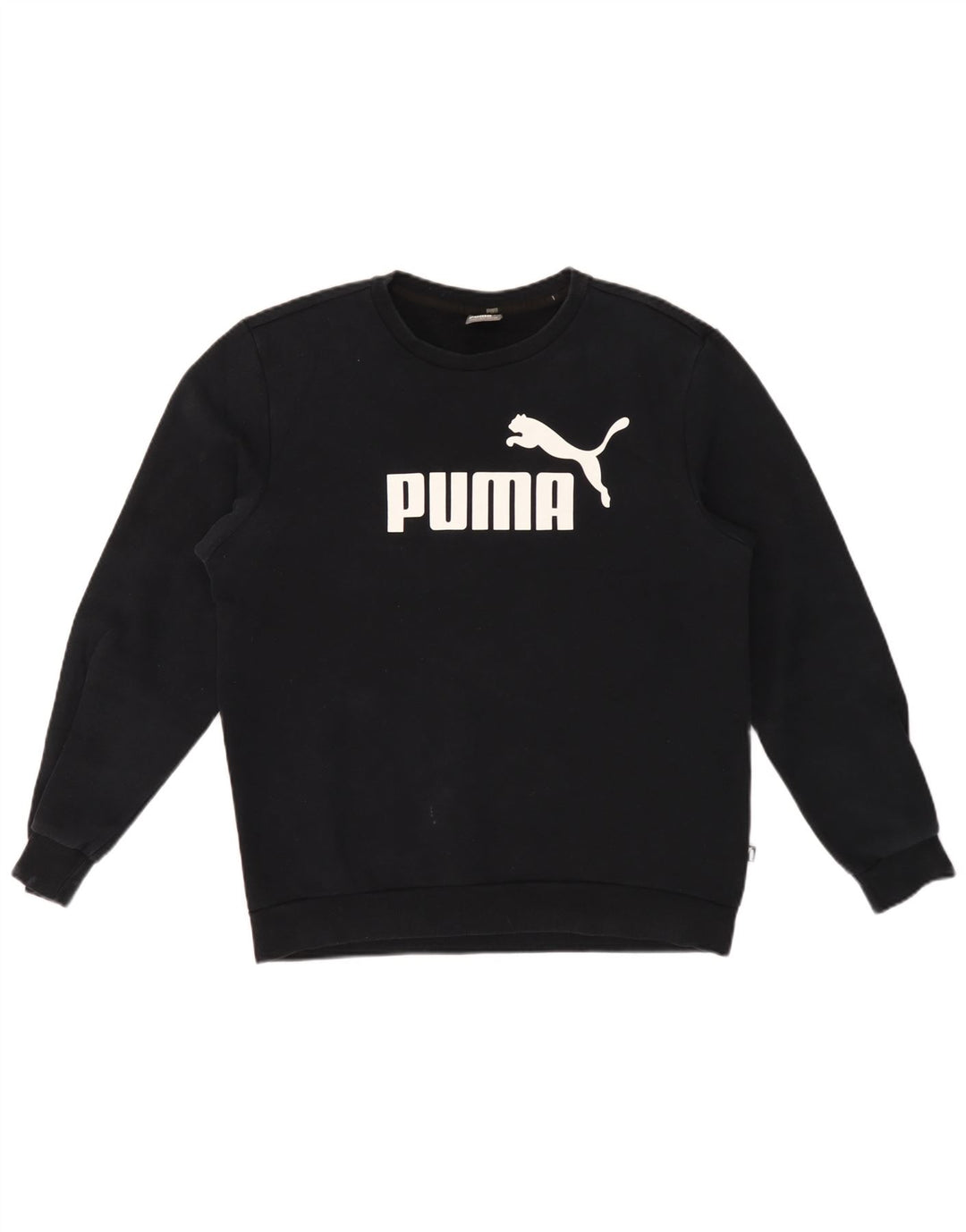 Puma Mens Graphic Moletom Jumper Médio Algodão Preto