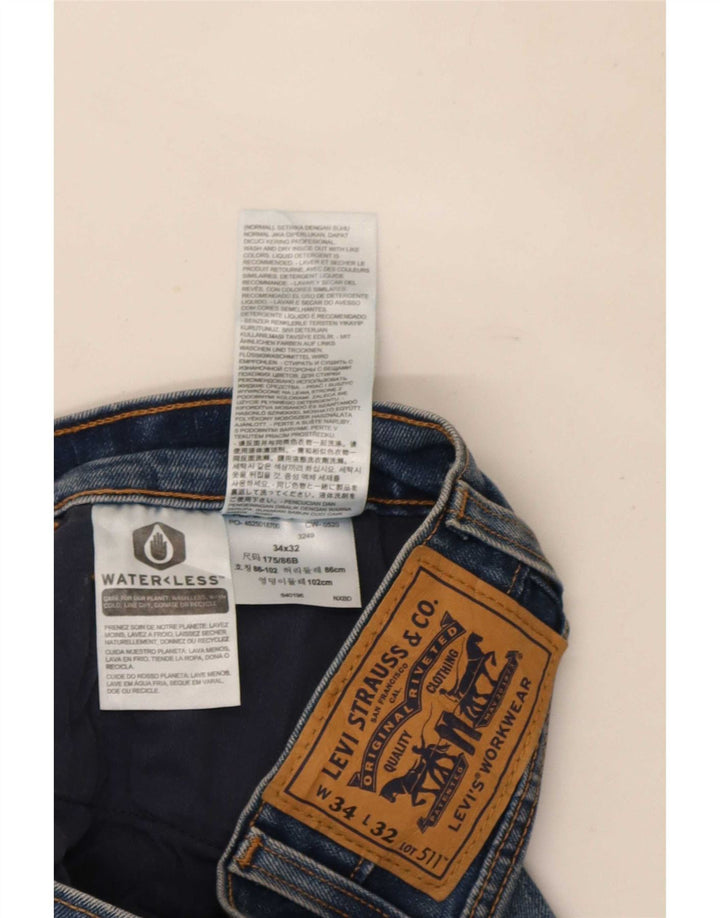 Calça Jeans Levis 511 Slim Masculina W34 L32 Azul Algodão