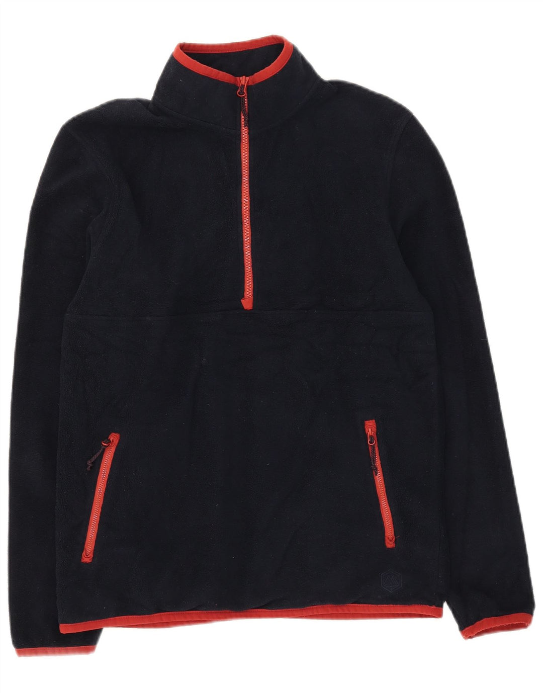Suéter de lã masculino Marks & Spencer com zíper e gola pequena azul marinho poliéster