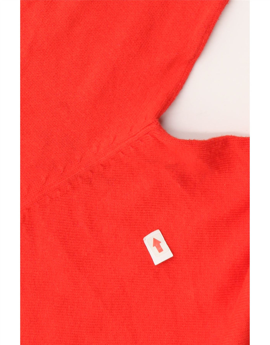Suéter feminino Zara com decote em V Reino Unido 12 algodão vermelho médio