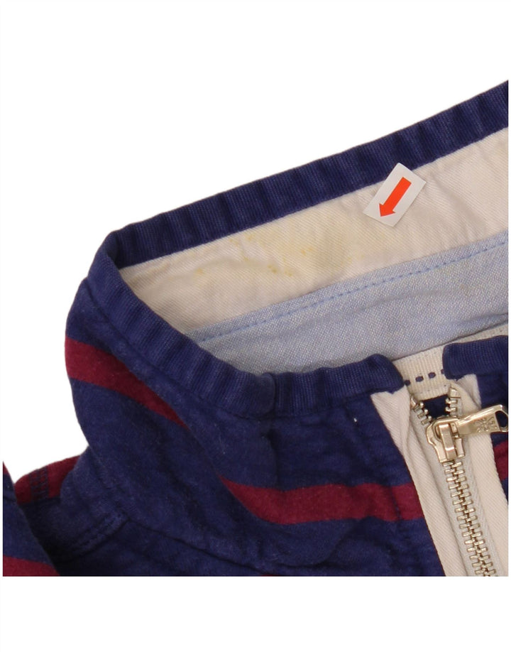 CREW CLOTHING Suéter feminino com capuz Reino Unido 16 grande listrado azul marinho