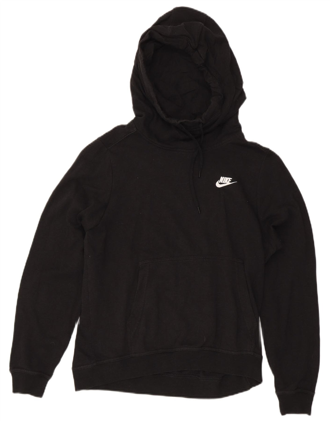 Nike Womens Hoodie Jumper UK 12 Médio Algodão Preto