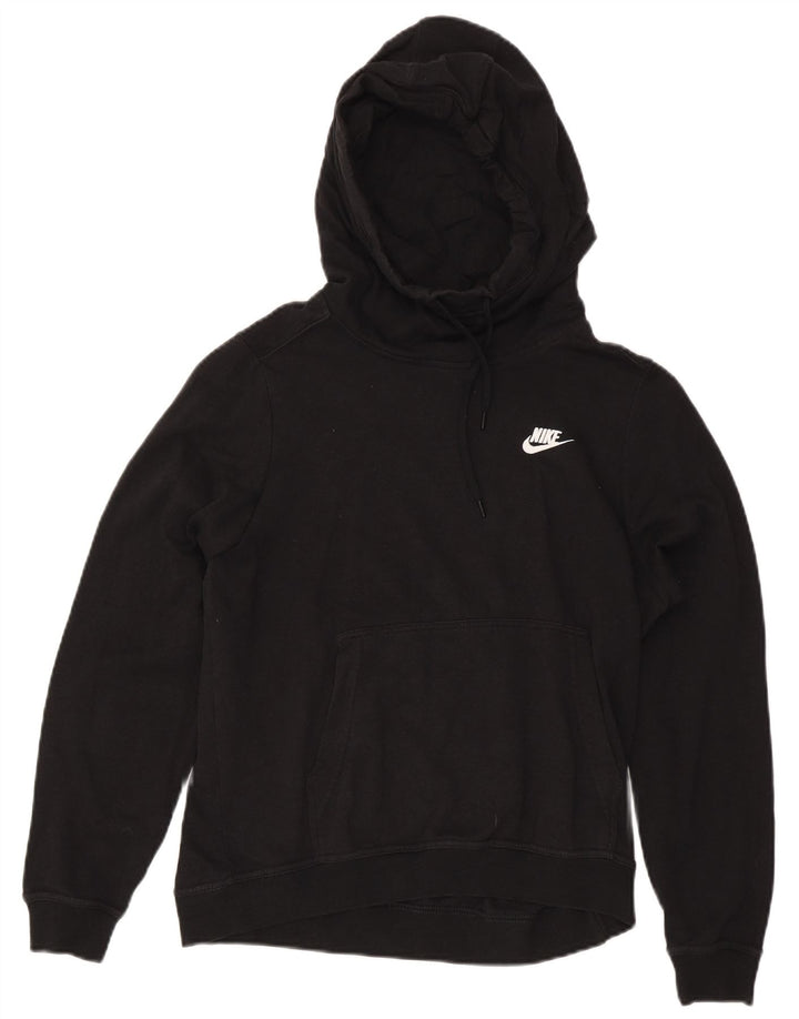 Nike Womens Hoodie Jumper UK 12 Médio Algodão Preto