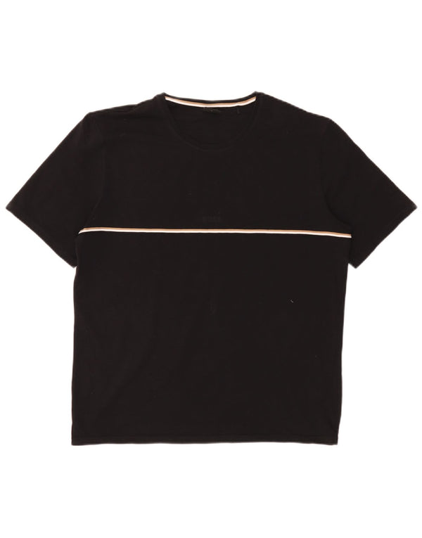Camiseta masculina Hugo Boss Top médio algodão preto
