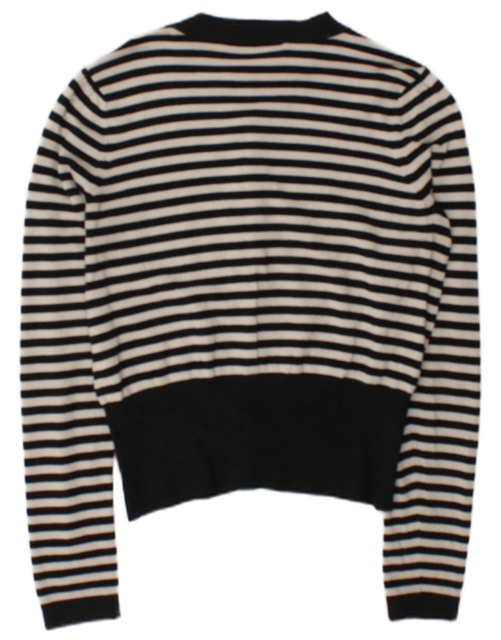 Suéter cardigã feminino Coast UK 12 viscose listrada preta média