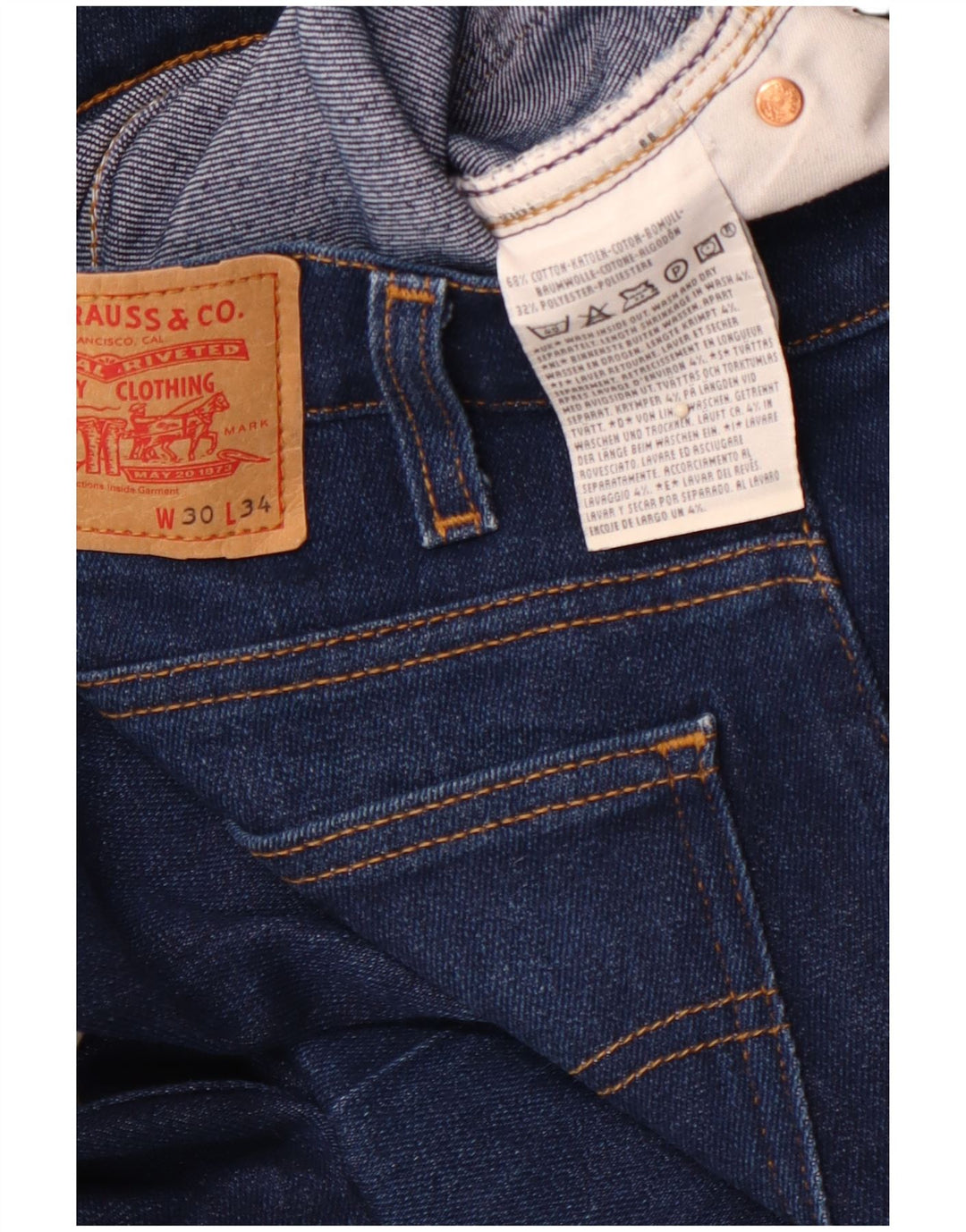 LEVI'S Mens Jeans Flared W30 L30 Azul Algodão