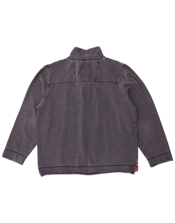 Crew Clothing Mens Zip Neck Moletom Jumper 2XL Azul Marinho Algodão