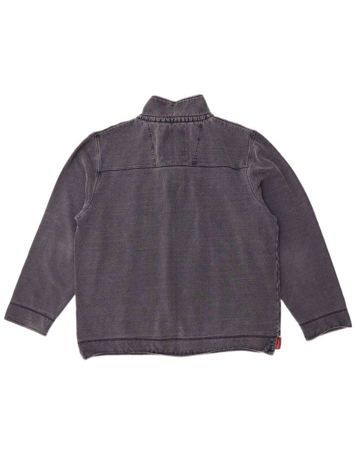 Crew Clothing Mens Zip Neck Moletom Jumper 2XL Azul Marinho Algodão