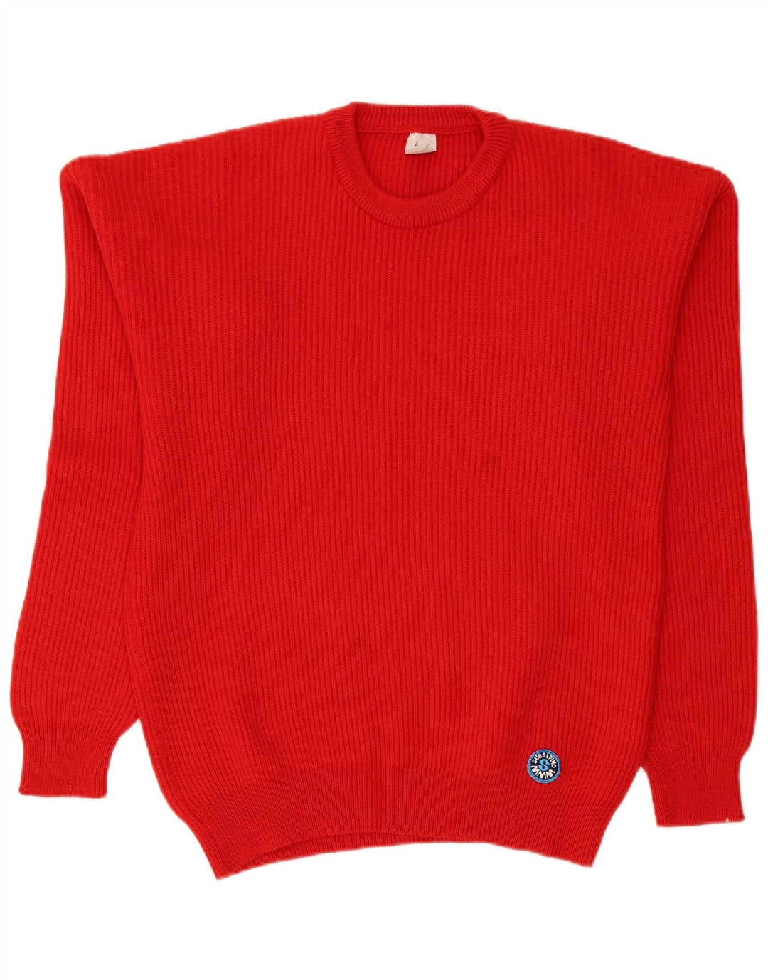Suéter masculino vintage com gola redonda IT 52 grande lã vermelha