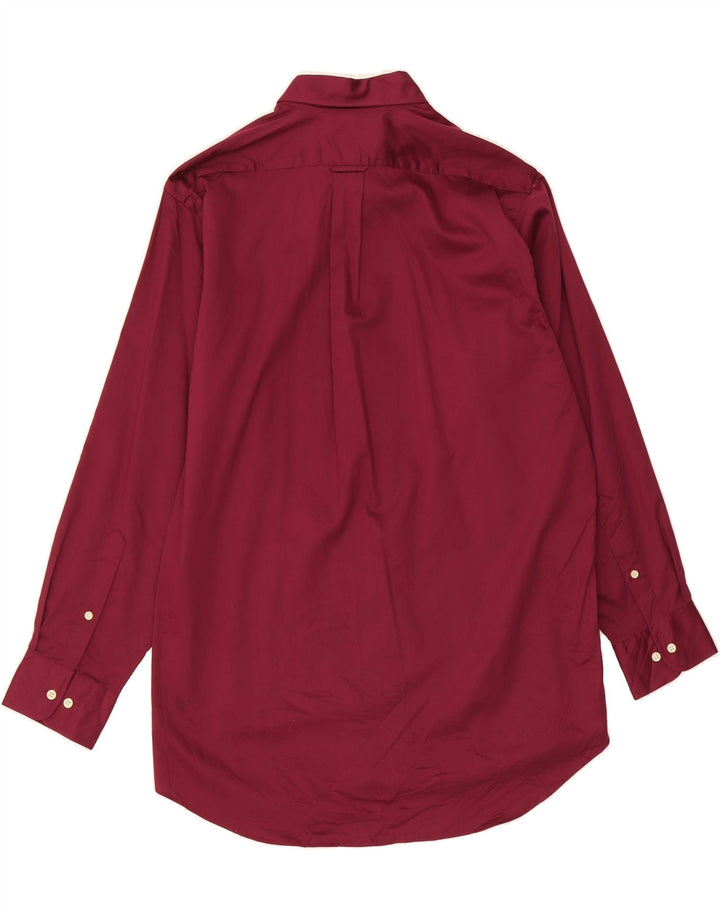 IZOD Mens Shirt Size 16 Large Burgundy Cotton Vintage Izod and Second-Hand Izod from Messina Hembry 