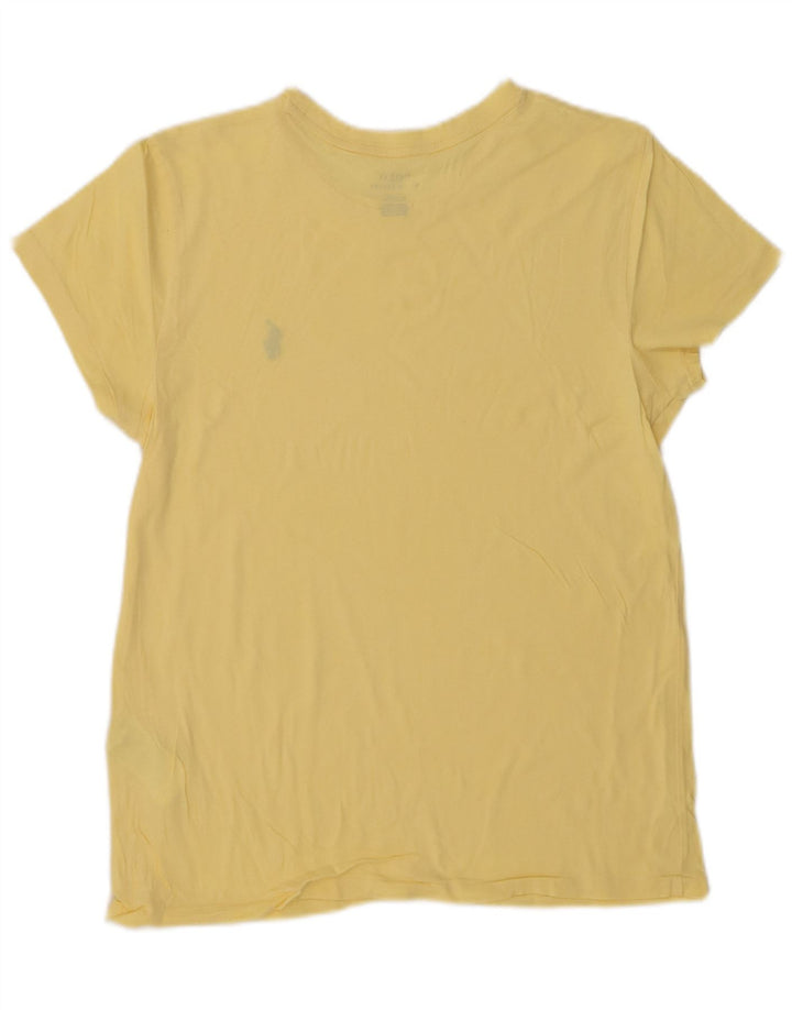 Camiseta feminina POLO RALPH LAUREN UK 14 algodão amarelo médio