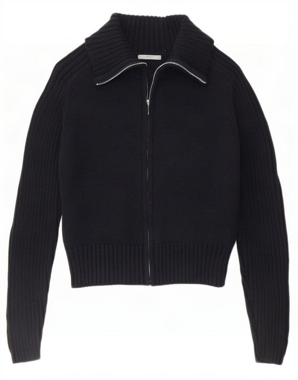 Suéter cardigã feminino com zíper completo Marks & Spencer Reino Unido 14 grande azul marinho