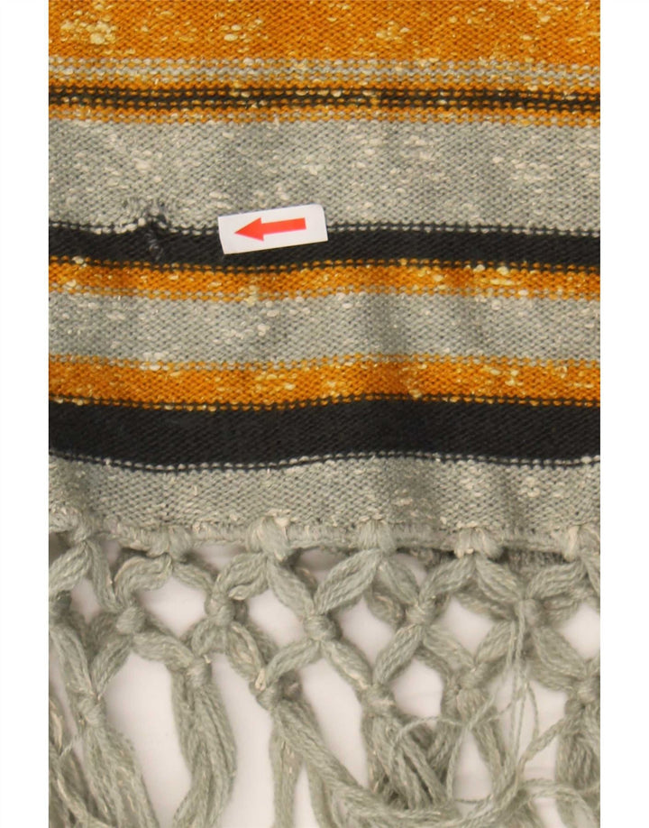 Suéter cardigã com capuz feminino vintage, tamanho único, listrado multicolorido