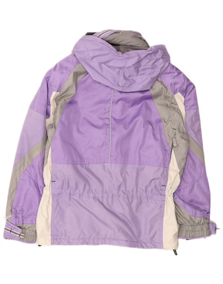 Jaqueta de esqui com capuz para mulheres Killy UK 10 poliéster roxo pequeno Colourblock
