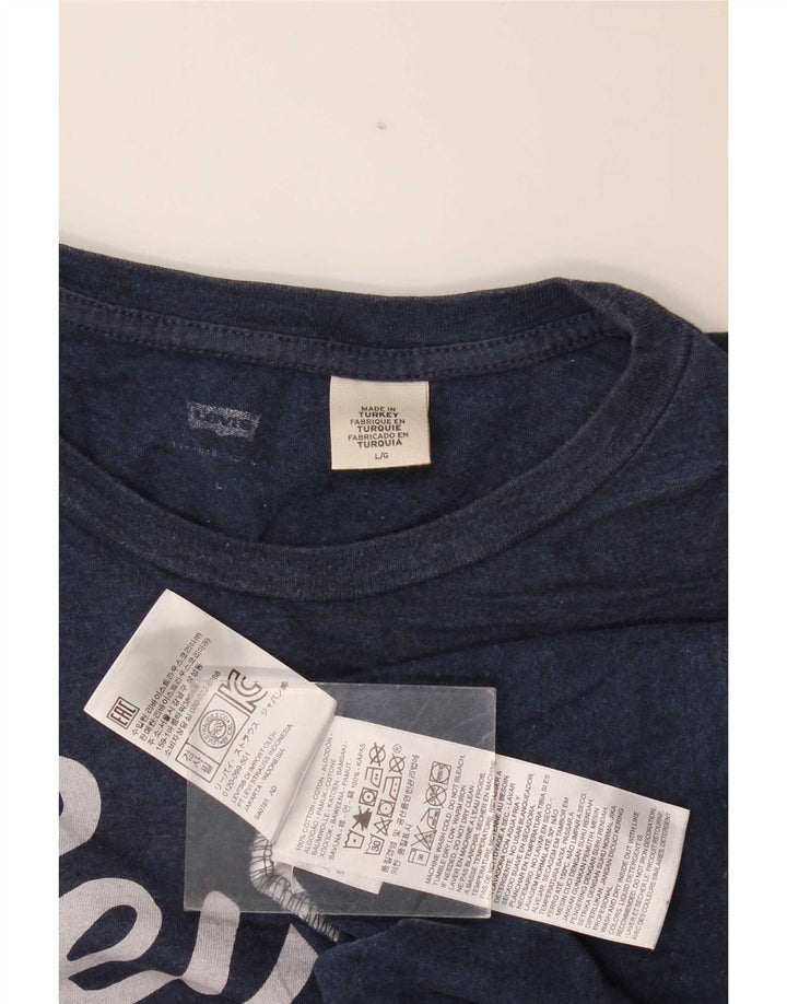 Camiseta gráfica masculina Levi's Top grande algodão azul marinho