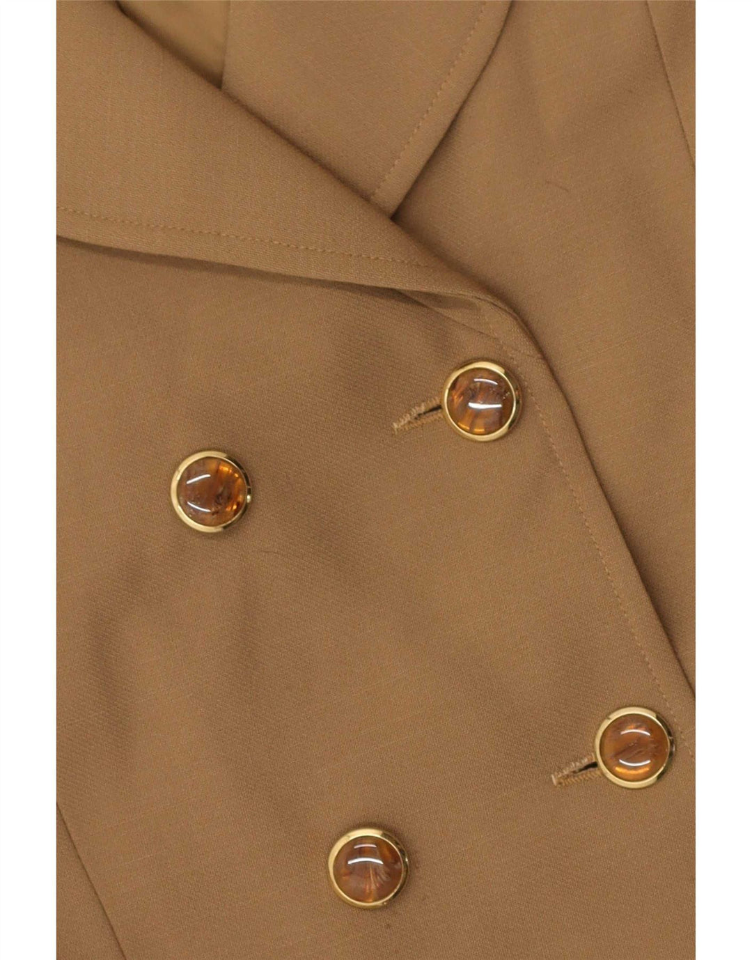 Conjunto de saia feminina vintage com peito duplo de 2 peças IT 44 médio W30 marrom