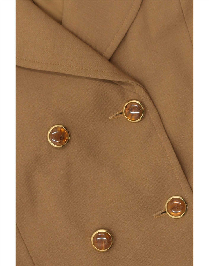 Conjunto de saia feminina vintage com peito duplo de 2 peças IT 44 médio W30 marrom