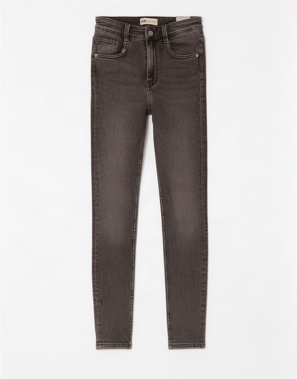 Calça jeans skinny feminina Zara EU 36 XS W26 L27 algodão cinza