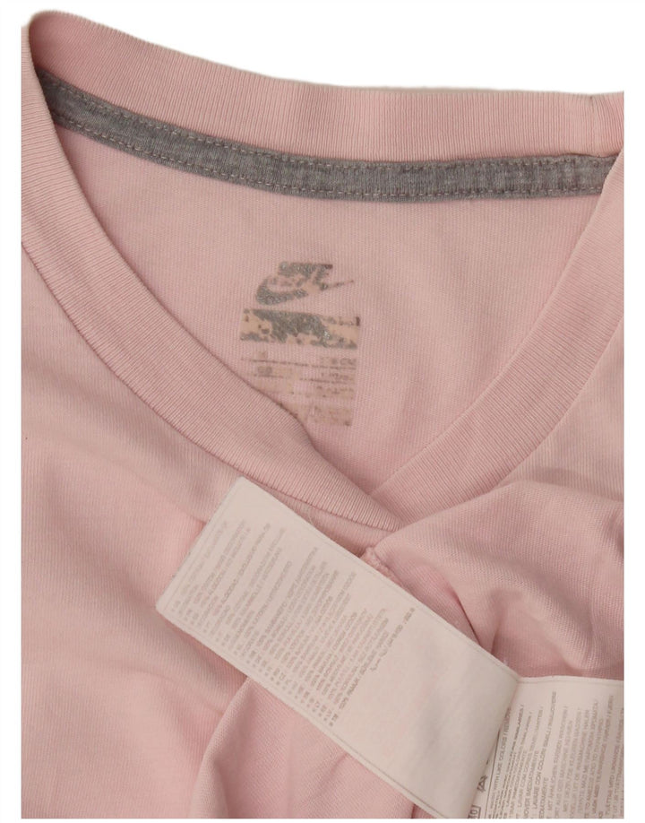 Nike Mens Camiseta Top Médio Algodão Rosa