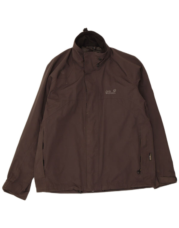 Jaqueta de chuva masculina Jack Wolfskin UK 40/42 grande cinza poliamida