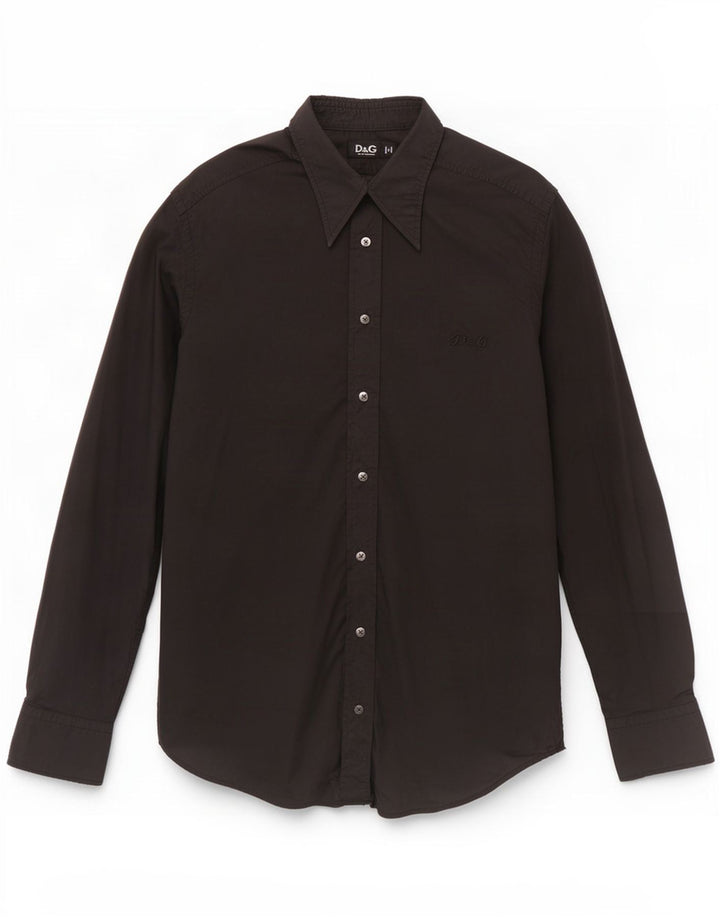 Dolce & Gabbana Camisa masculina IT 48 Algodão preto médio