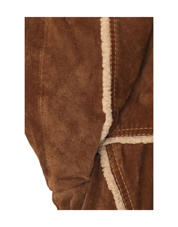 Jaqueta Shearling Feminina Conbipel IT 48 XL Couro Marrom