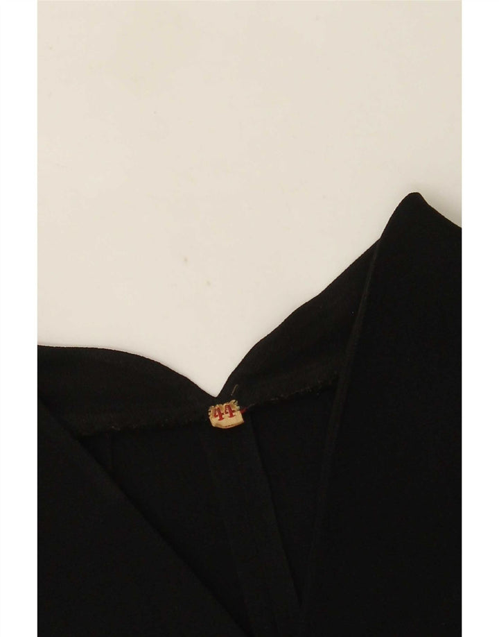 Jaqueta blazer feminina vintage com 4 botões e manga 3/4 IT 44 médio preto