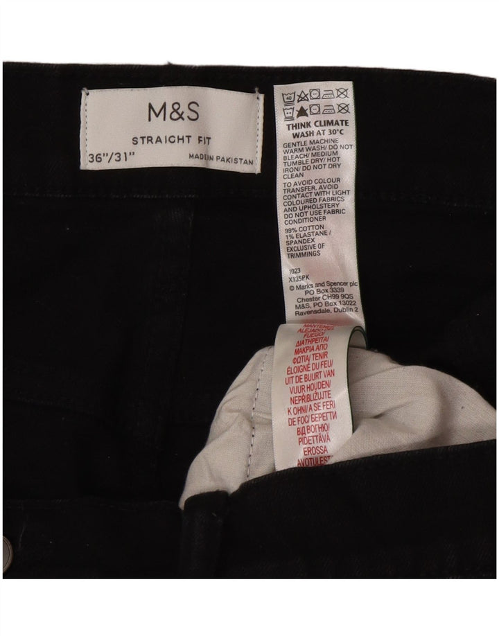 Jeans retos masculinos Marks & Spencer W36 L31 algodão preto