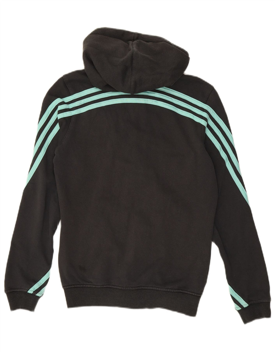 ADIDAS Womens Zip Hoodie Sweater UK 10 Pequeno Algodão Preto