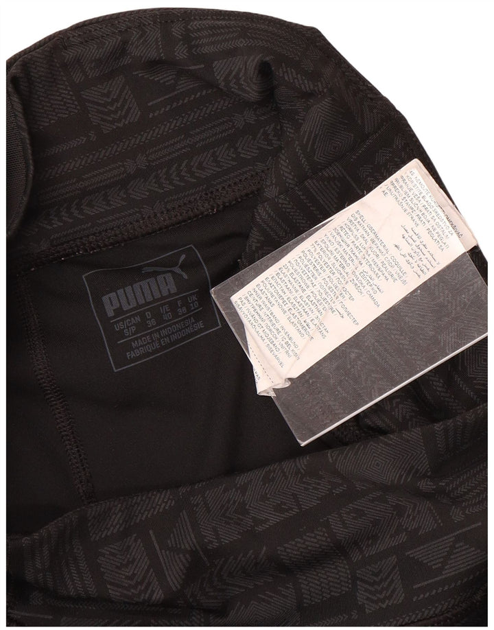 Leggings Puma Feminino UK 10 Pequeno Poliéster Geométrico Cinza