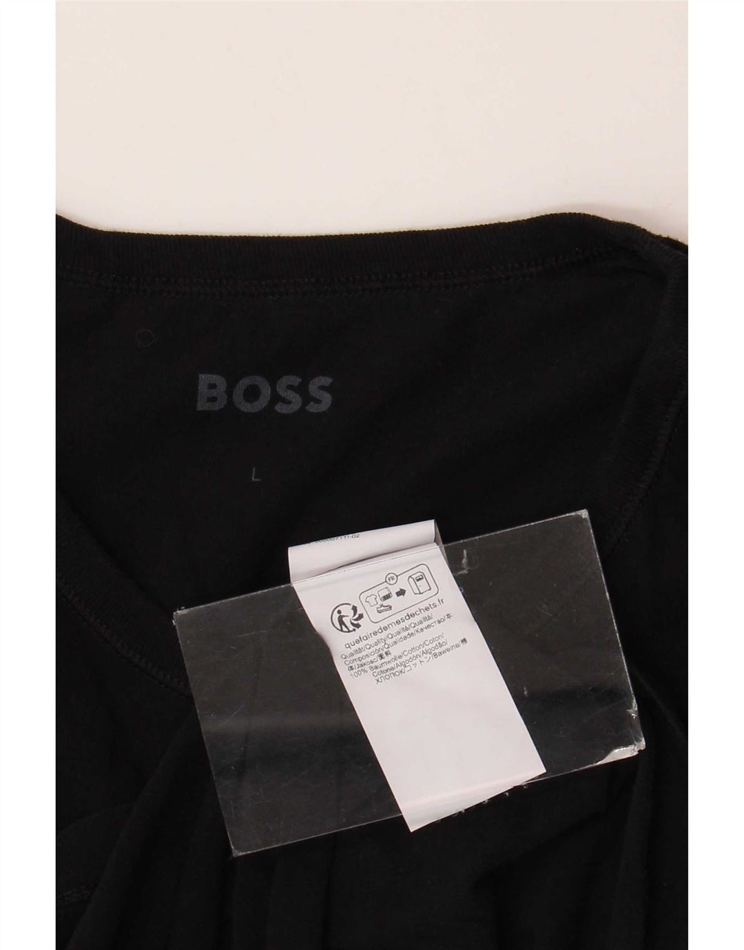 Camiseta masculina Hugo Boss grande algodão preto