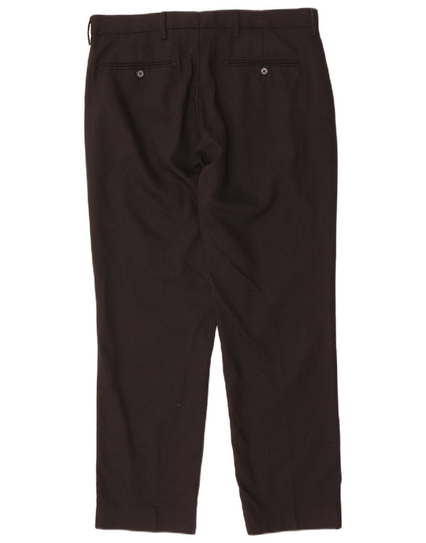 Calça Chino Masculina Marks & Spencer Regular Fit W34 L29 Lã Preta