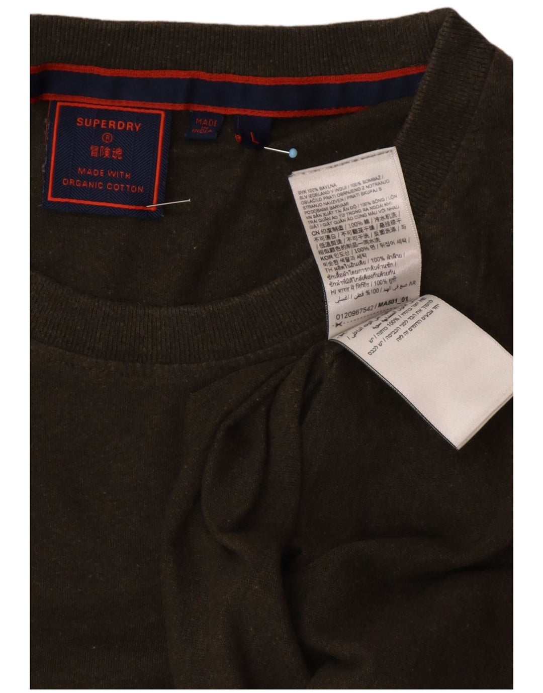 Camiseta masculina SUPERDRY grande algodão verde