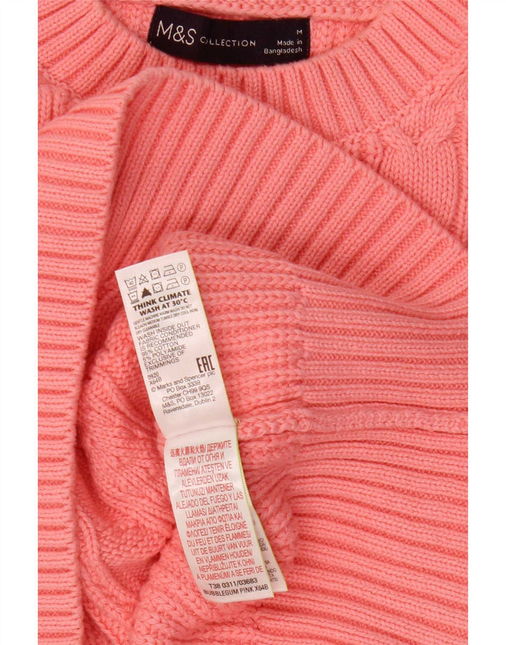 Suéter feminino Marks & Spencer com gola redonda e gola redonda Reino Unido 14 médio rosa