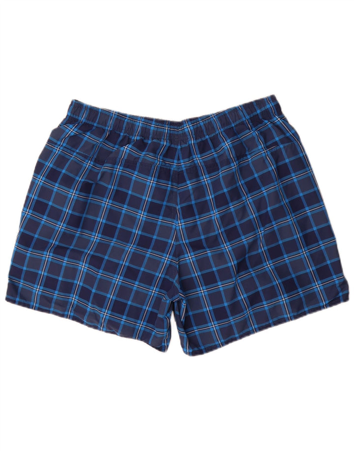 Adidas Mens Sport Shorts Grande Azul Marinho Xadrez Nylon