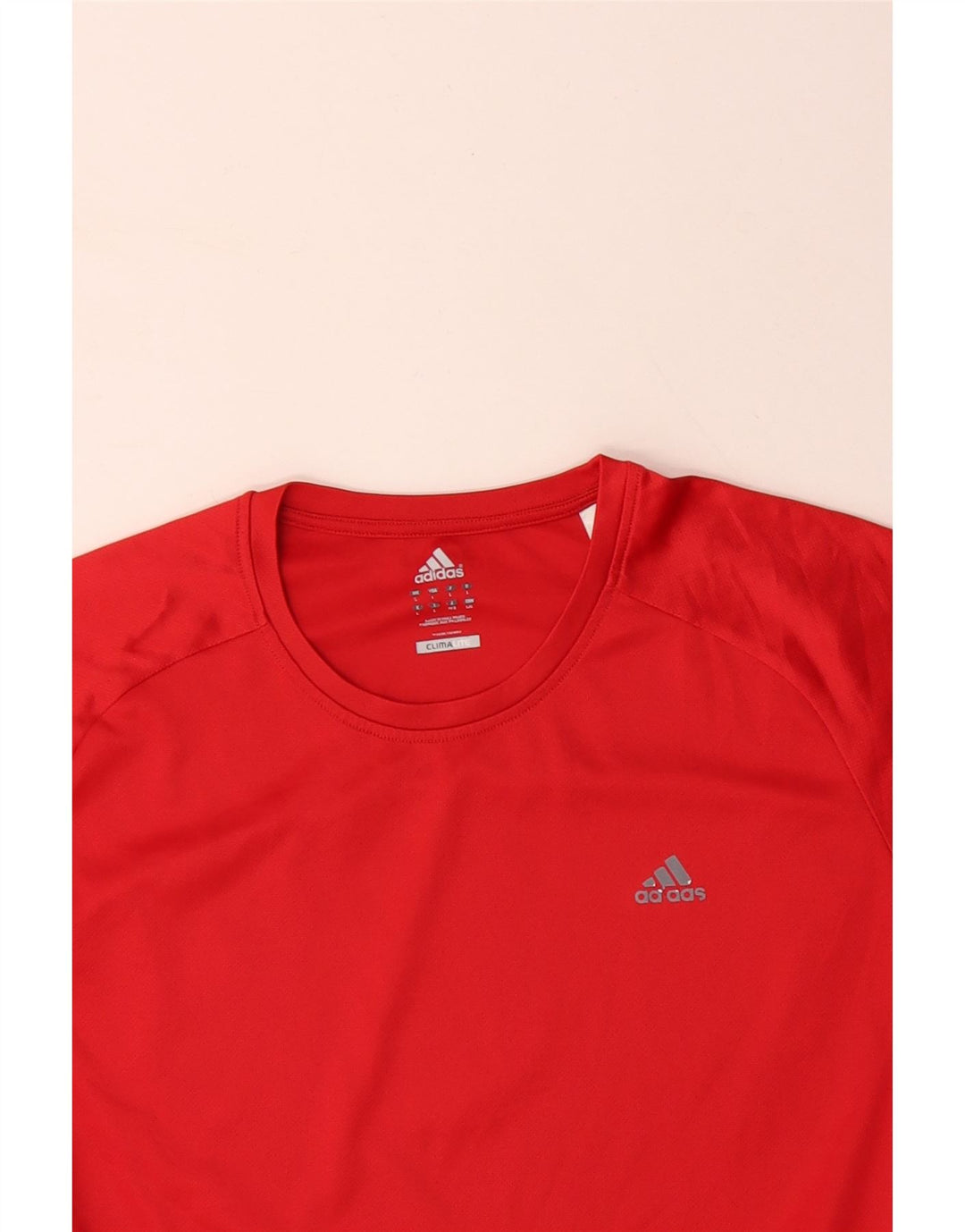 ADIDAS Mens Climalite T-Shirt Top Grande Vermelho