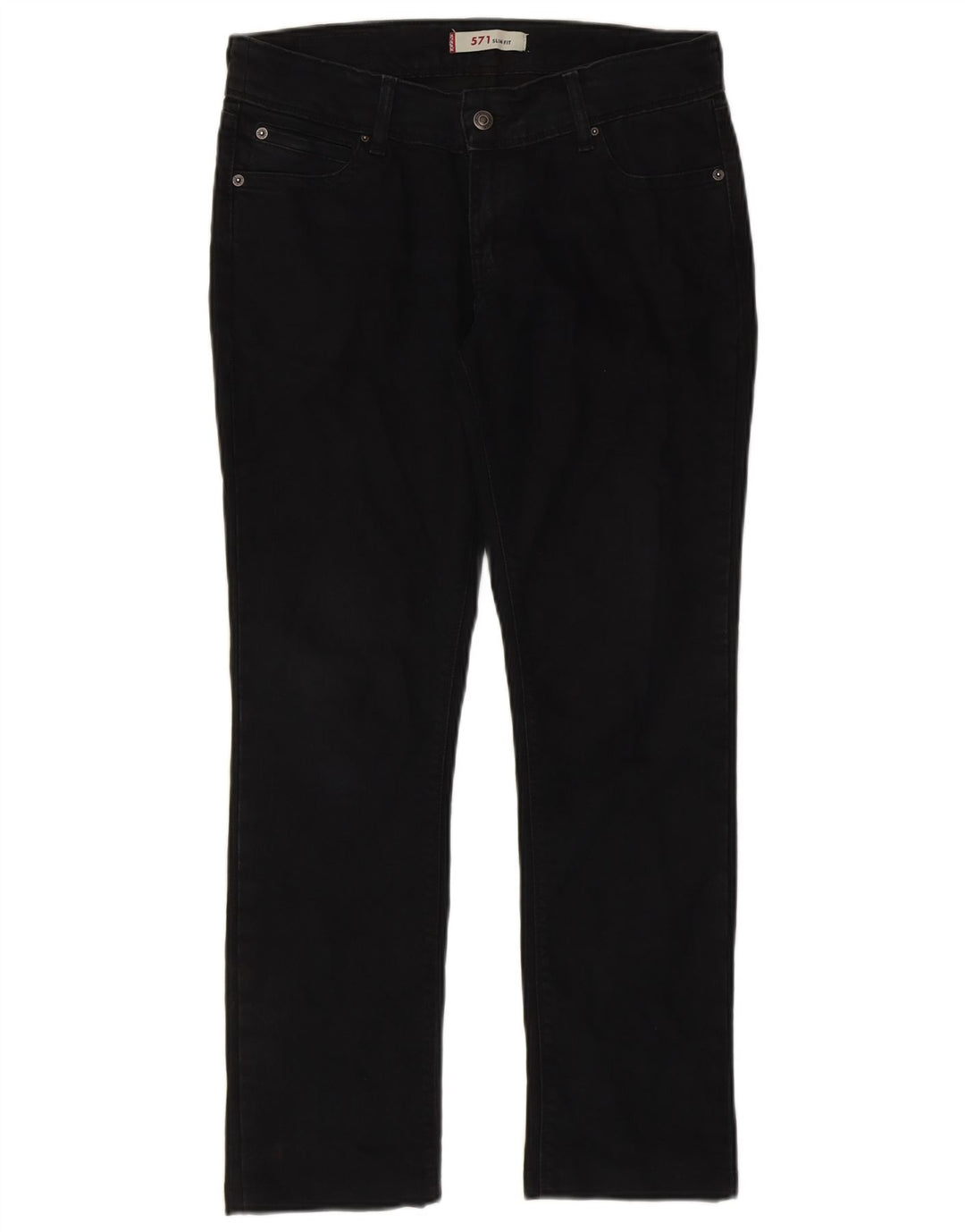LEVI'S Masculino 571 Slim Jeans W32 L29 Algodão Preto