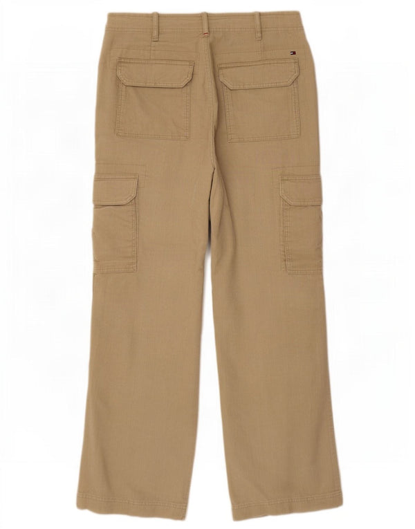 Calça masculina de veludo cotelê Tommy Hilfiger Straight Cargo W33 L34 algodão bege