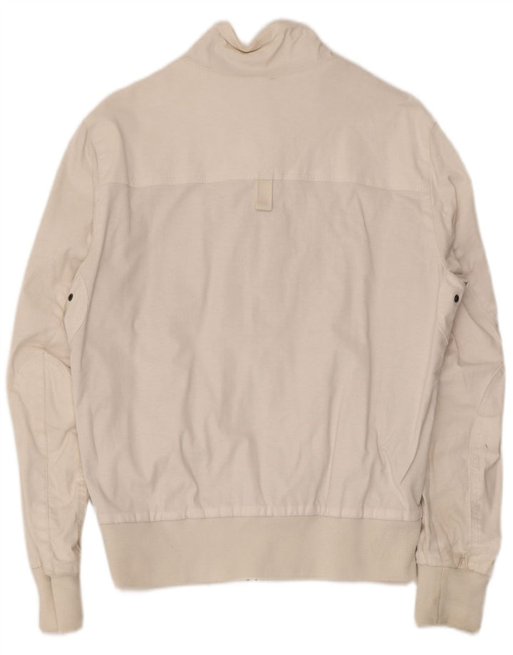 Jaqueta bomber masculina vintage IT 46 pequena viscose branca