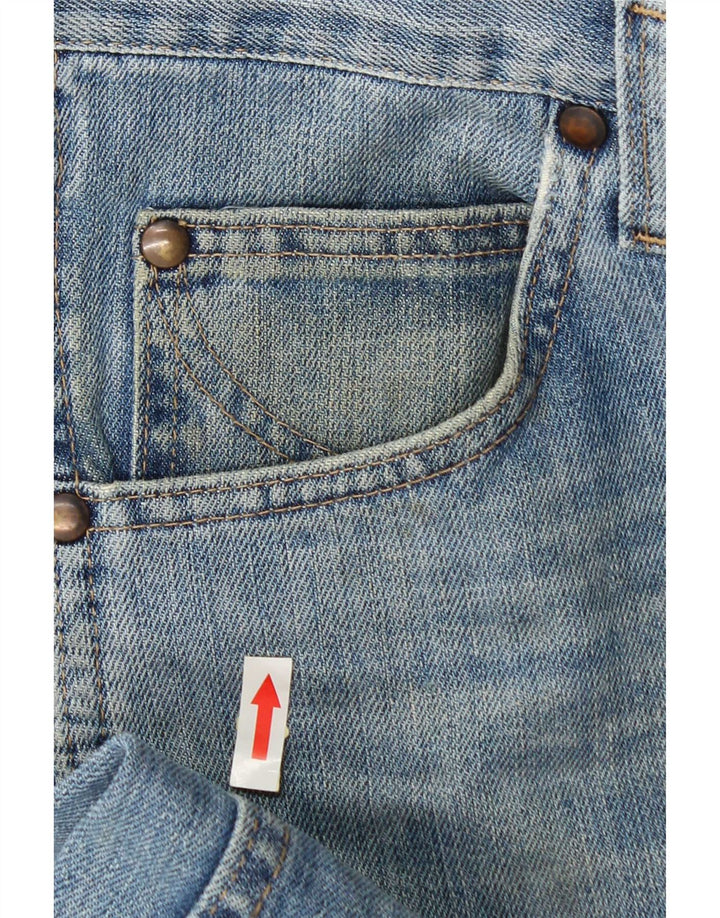 Wrangler Mens Straight Jeans W36 L30 Azul Algodão