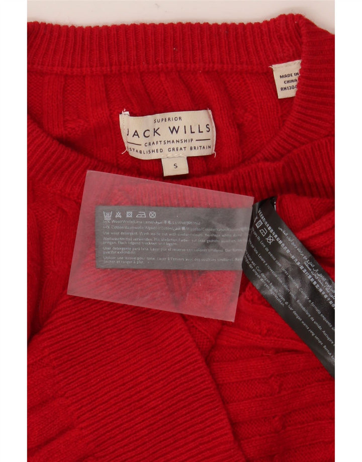 Suéter masculino Jack Wills com gola redonda e lã vermelha pequena