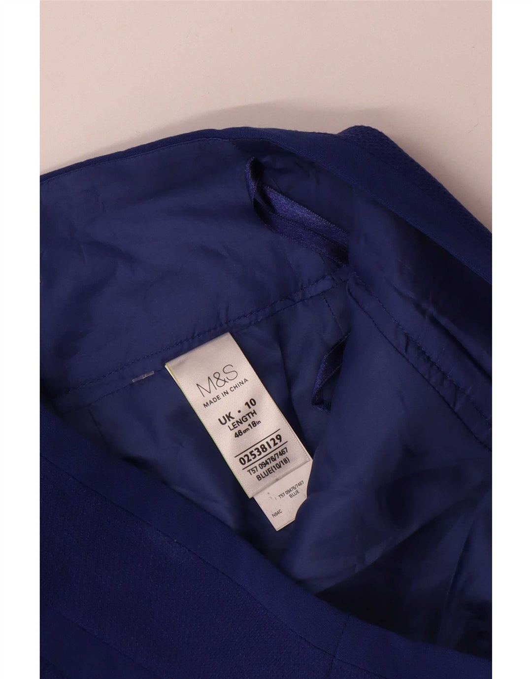 Minissaia feminina Marks & Spencer Reino Unido 10 pequena W30 azul poliéster