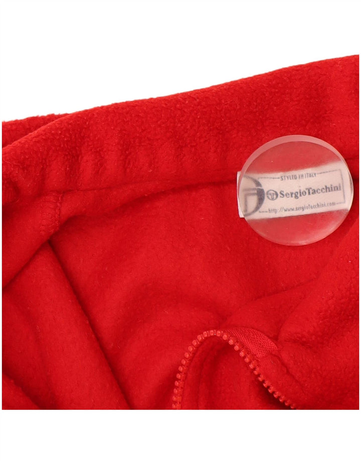 SERGIO TACCHINI Suéter masculino de lã com zíper e gola média poliéster vermelho