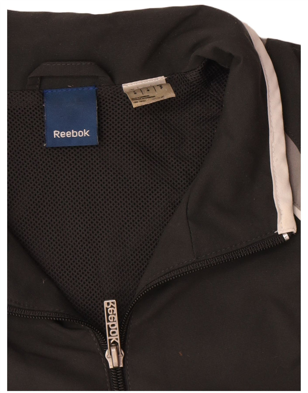 Reebok Mens Tracksuit Top Jacket Pequeno Poliéster Colorblock Preto
