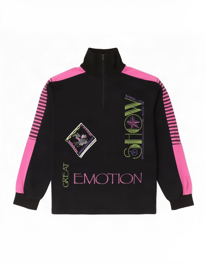 Opera By Richards Top gráfico feminino manga comprida EU 40 médio preto