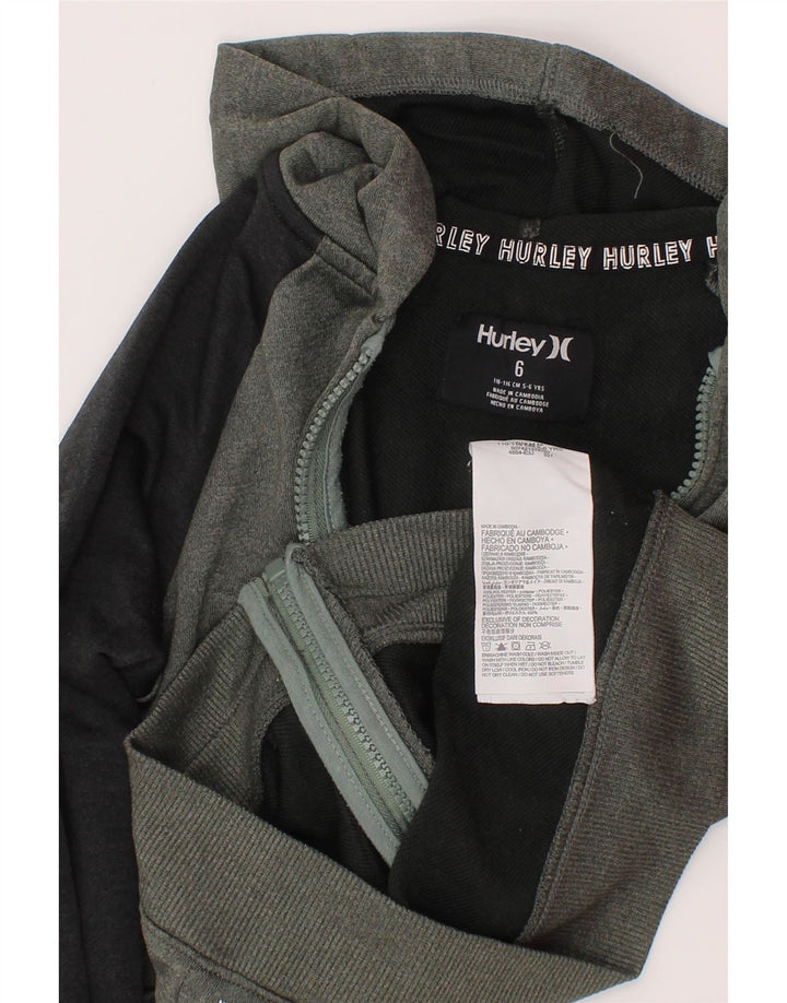 Suéter Hurley Boys Graphic Zip com capuz 5-6 anos cinza colorblock poliéster