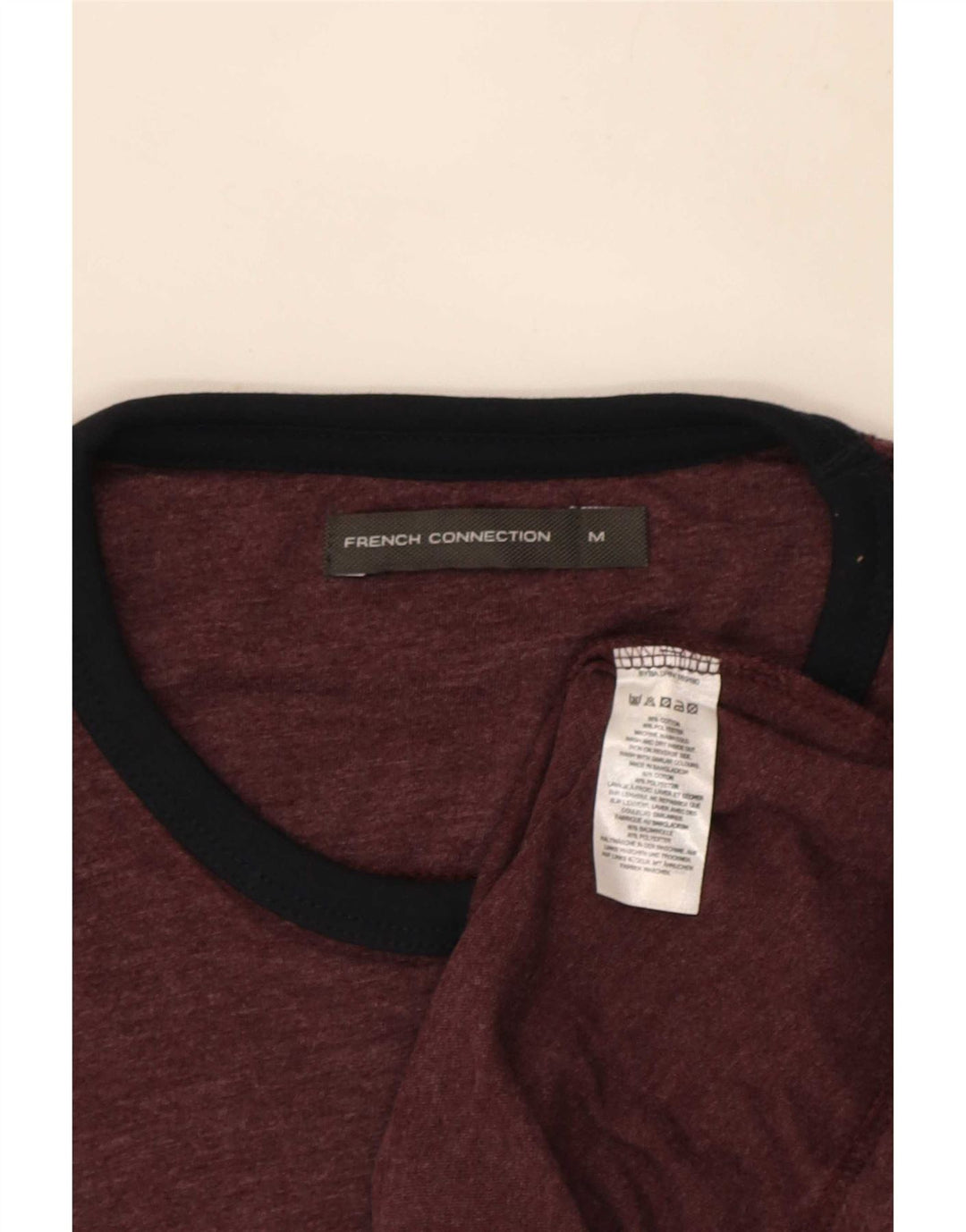 Camiseta masculina French Connection Top médio algodão Borgonha