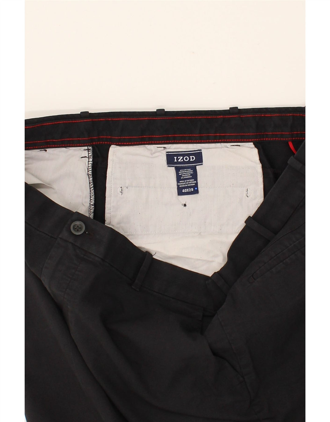 IZOD Mens Slim Chino Trousers W40 L29 Navy Blue Cotton Vintage Izod and Second-Hand Izod from Messina Hembry 