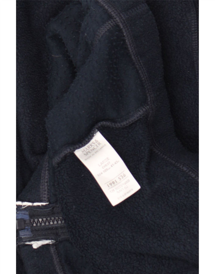 Jaqueta de lã masculina Marks & Spencer Reino Unido 40 grande poliéster azul marinho