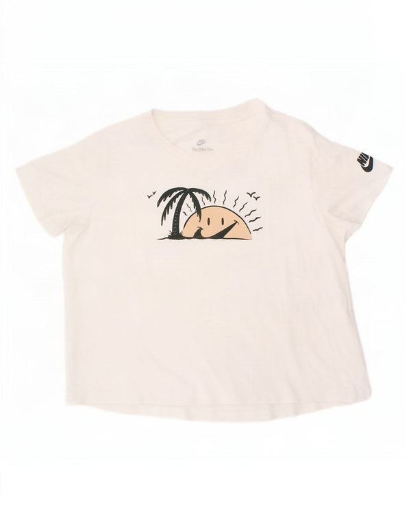 Camiseta Nike Girls Graphic Top 12-13 Anos Grande Algodão Branco